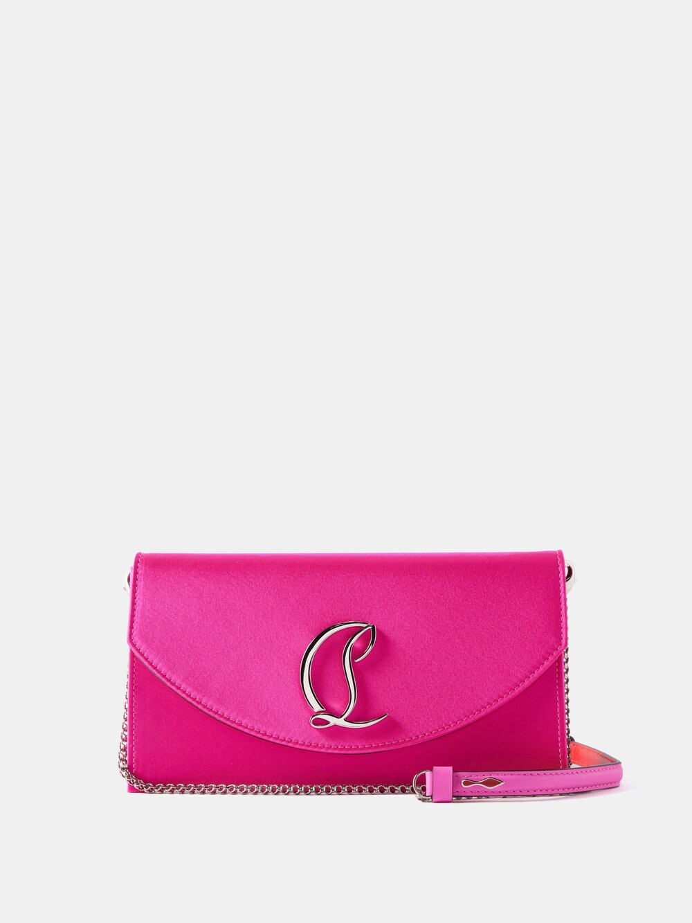 

Атласный клатч loubi54 Christian Louboutin, розовый