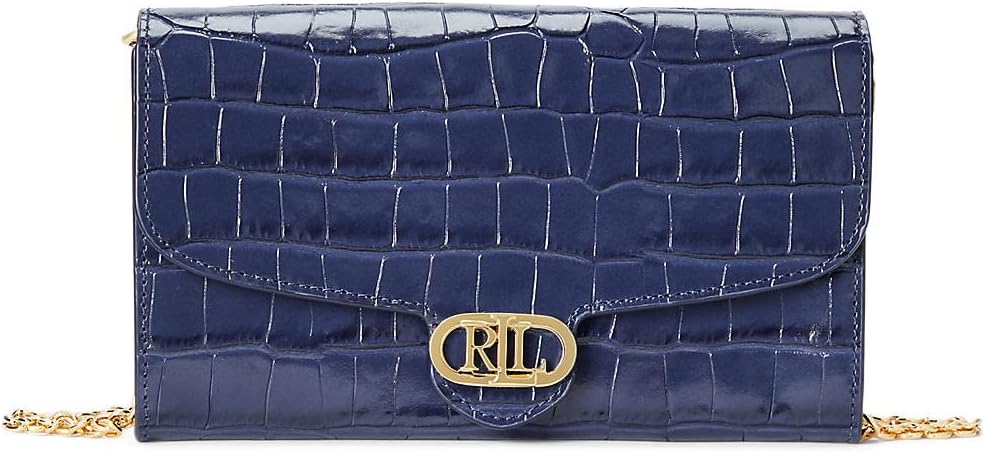 цена Сумка Embossed Leather Adair Wallet Crossbody LAUREN Ralph Lauren, цвет French Navy