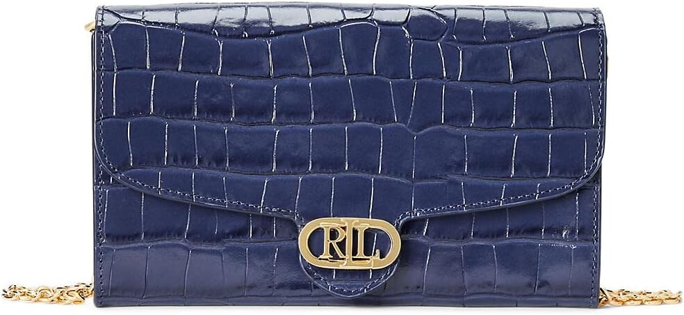 Сумка Embossed Leather Adair Wallet Crossbody LAUREN Ralph Lauren, цвет French Navy сумка sophee среднего размера из стеганой кожи наппа lauren ralph lauren цвет french navy vanilla