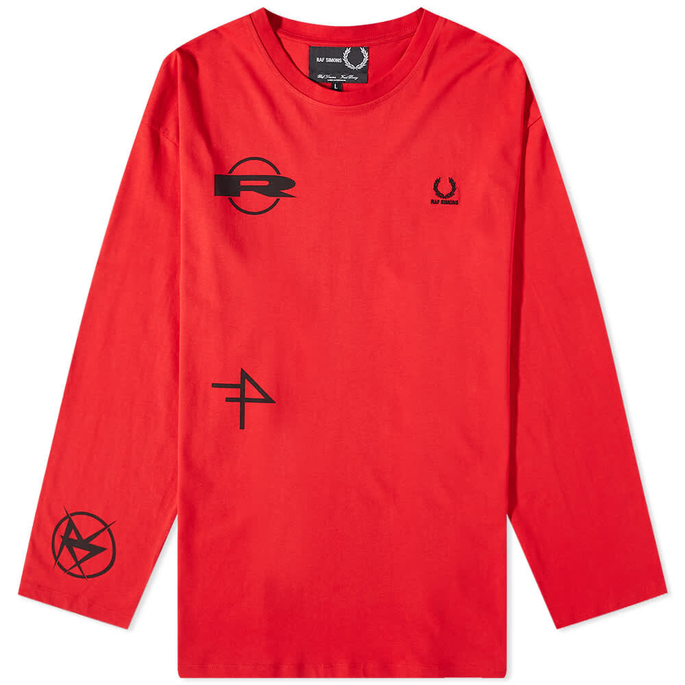 

Футболка с длинным рукавом с принтом Fred Perry x Raf Simons