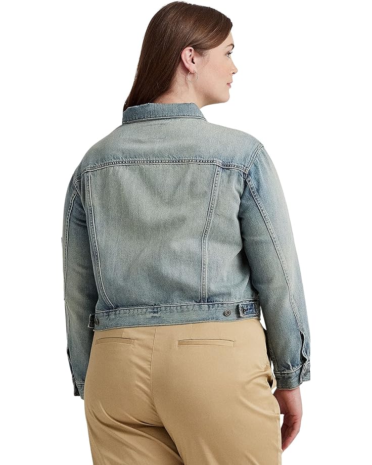 Куртка LAUREN Ralph Lauren Plus Size Patchwork Denim Trucker Jacket, цвет Skye Wash