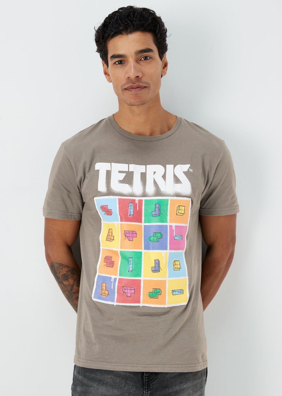 Угольная футболка Тетрис