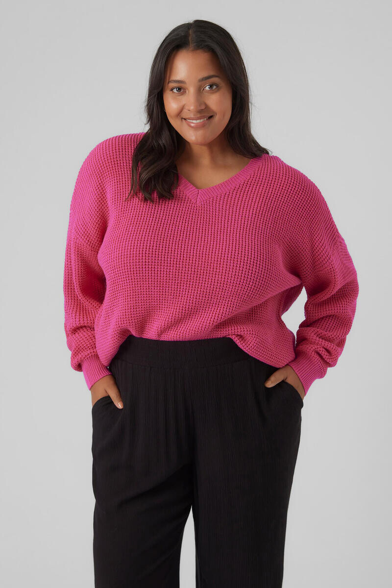 

Свитер холодной вязки большого размера. Vero Moda Curve, фиолетовый