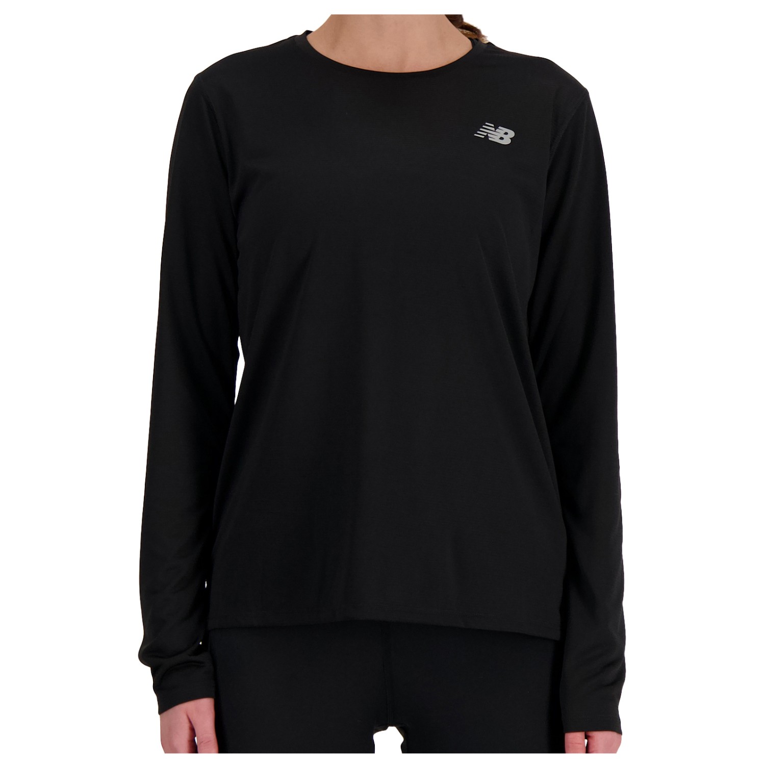 футболка new balance размер l [int] зеленый Беговая рубашка New Balance Women's Sport Essentials L/S, черный