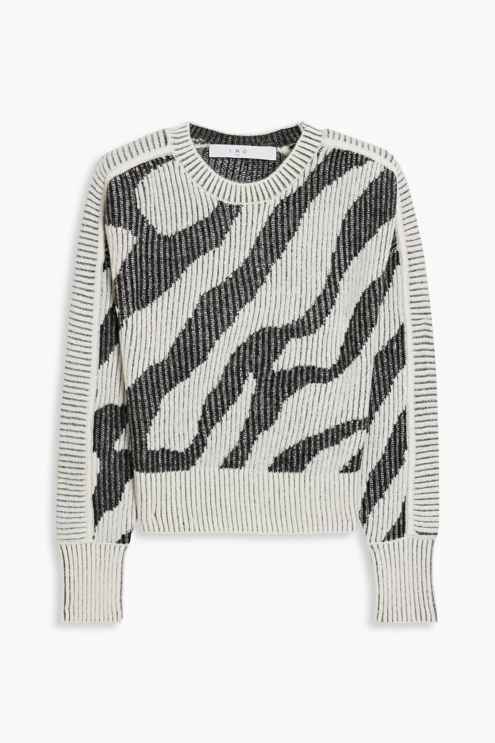 

Свитер жаккардовой вязки Voryta в рубчик Iro, цвет Off-white