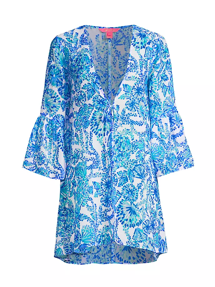 

Накидка с пестрым принтом Lilly Pulitzer, цвет turquoise oasis