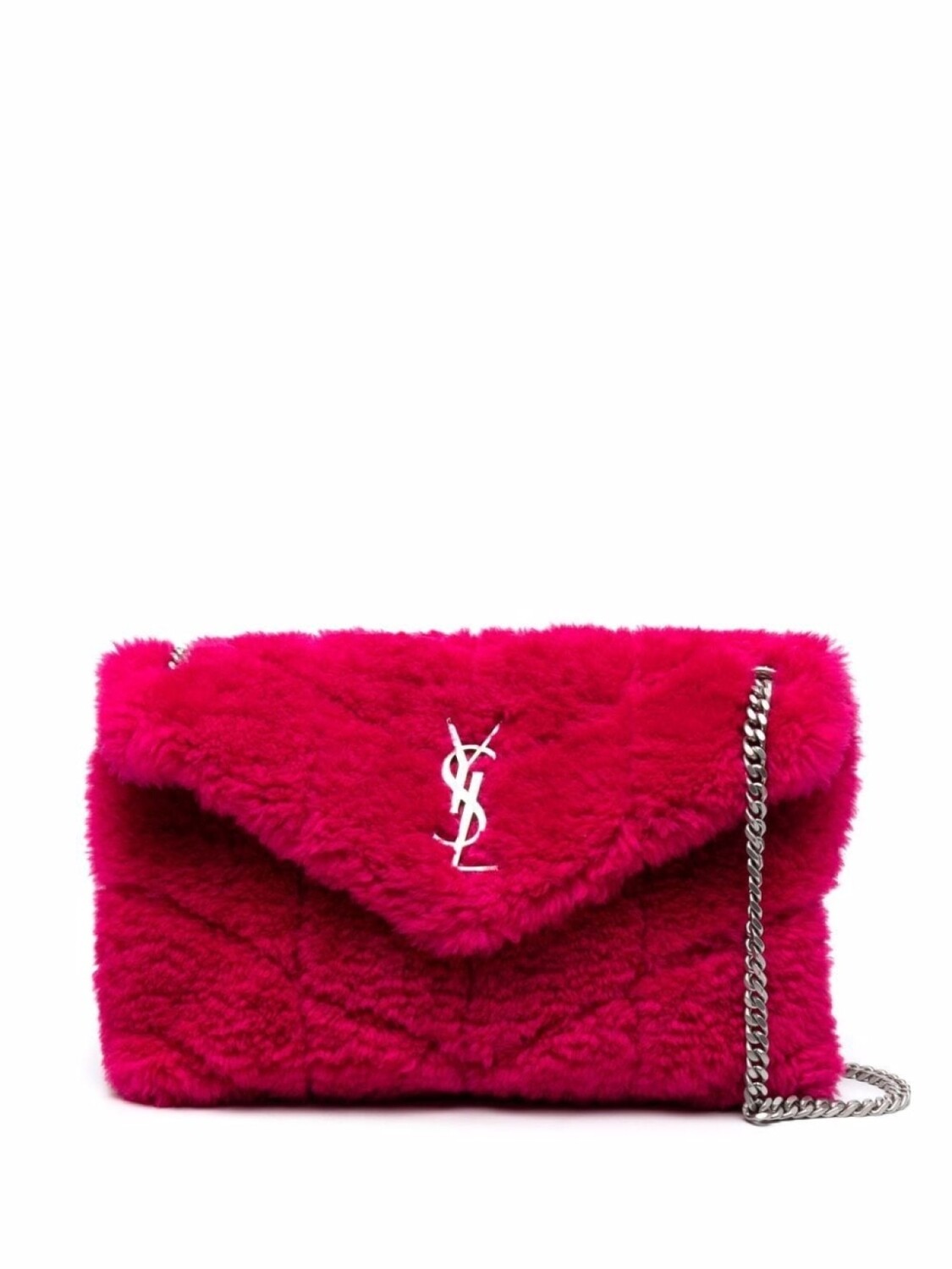 

Saint Laurent стеганая сумка на плечо Lou Lou Puffer, розовый