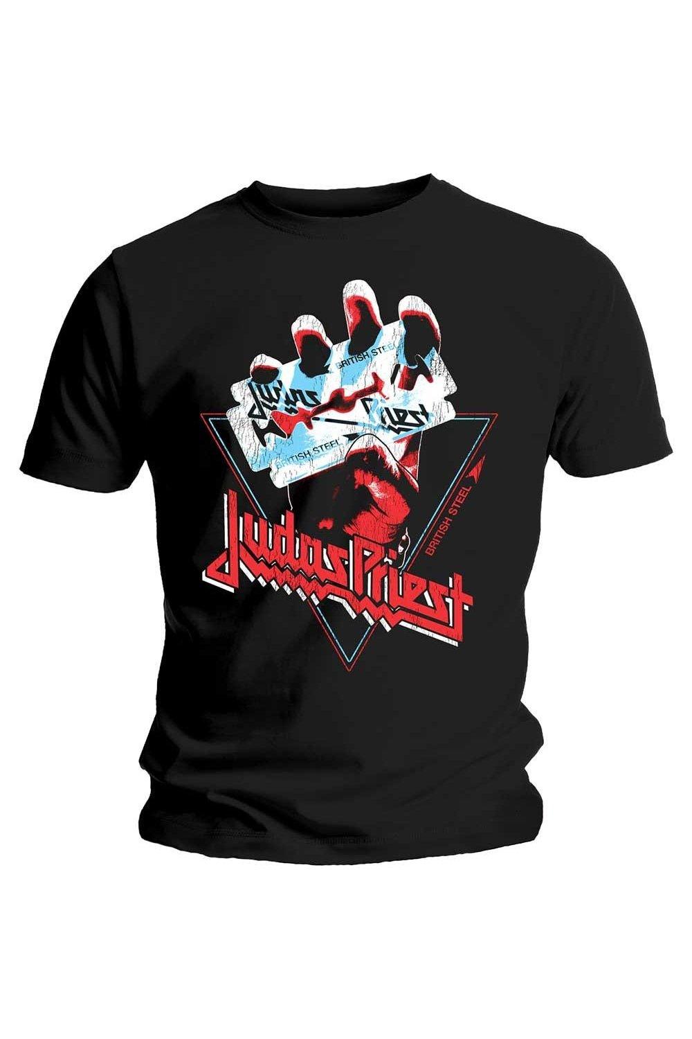 Хлопковая футболка с треугольными чашками British Steel Judas Priest, черный виниловая пластинка judas priest british steel 0889853909513 отличное состояние
