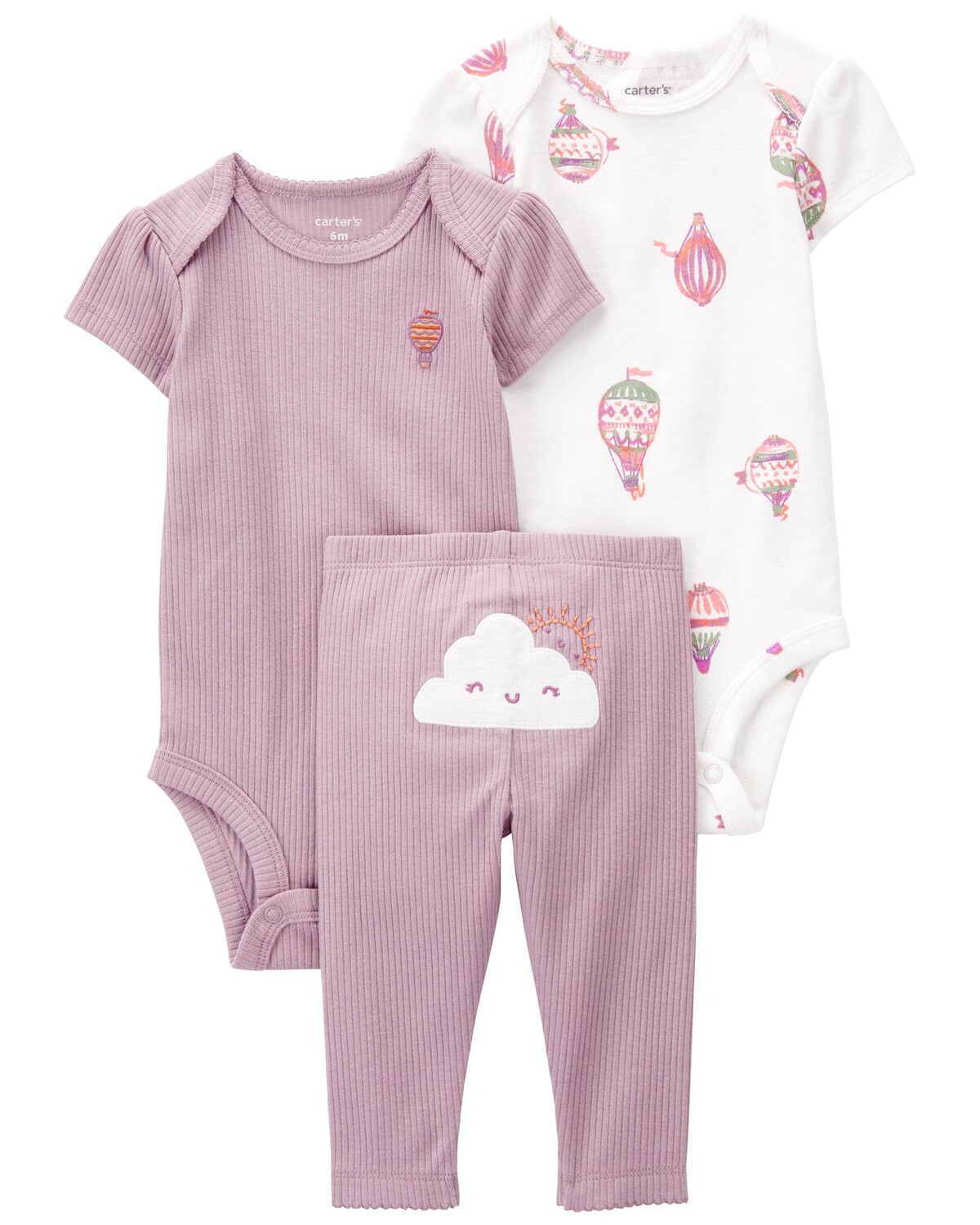 

Набор из 3 предметов Baby Cloud Little Character Set Carter's, фиолетовый/белый