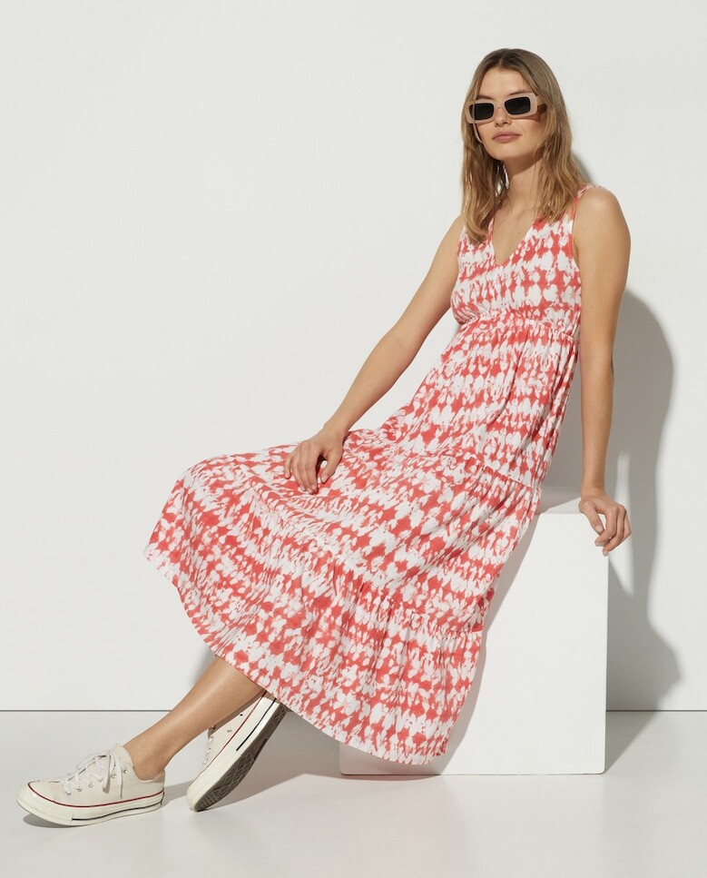 

Длинное платье со вставками Easy Wear, коралловый