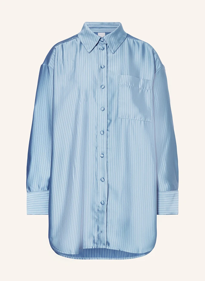 Атласная блузка-рубашка оверсайз Y.A.S., синий