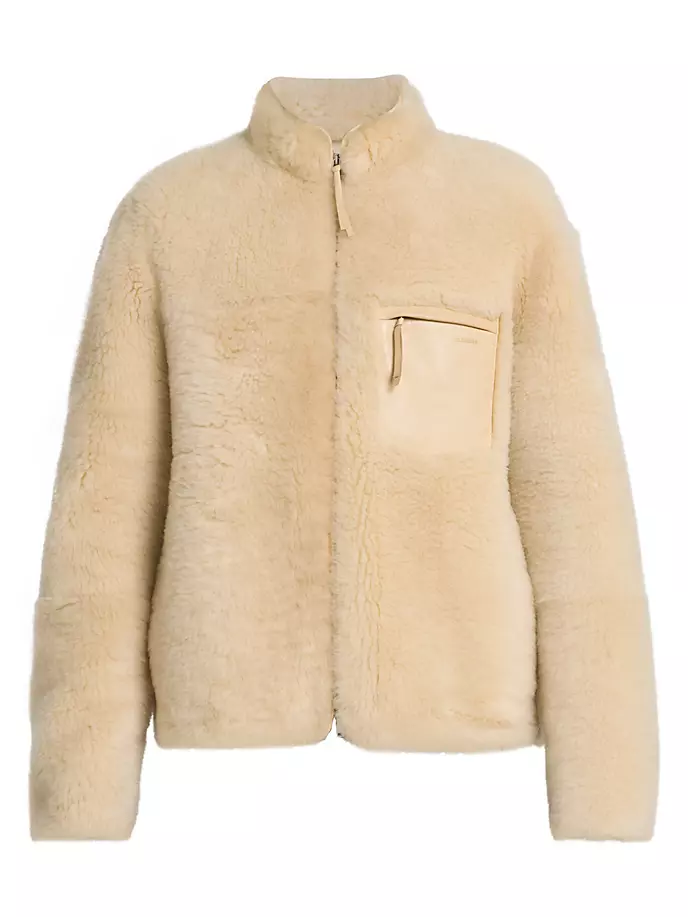 

Куртка из овчины на молнии спереди Jil Sander, цвет medium beige