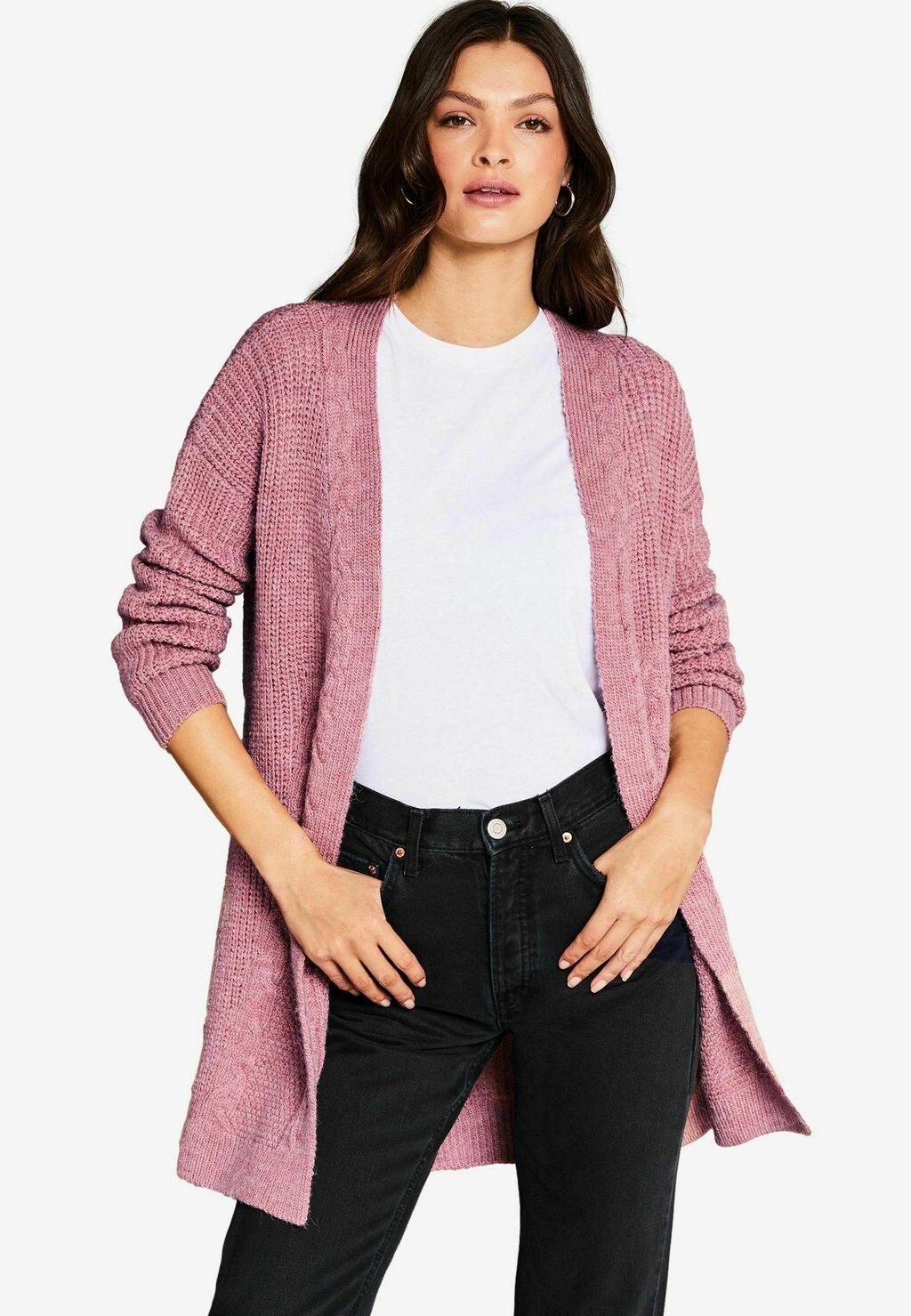 

Кардиган MIXED CABLE REGULAR FIT Lipsy, розовый
