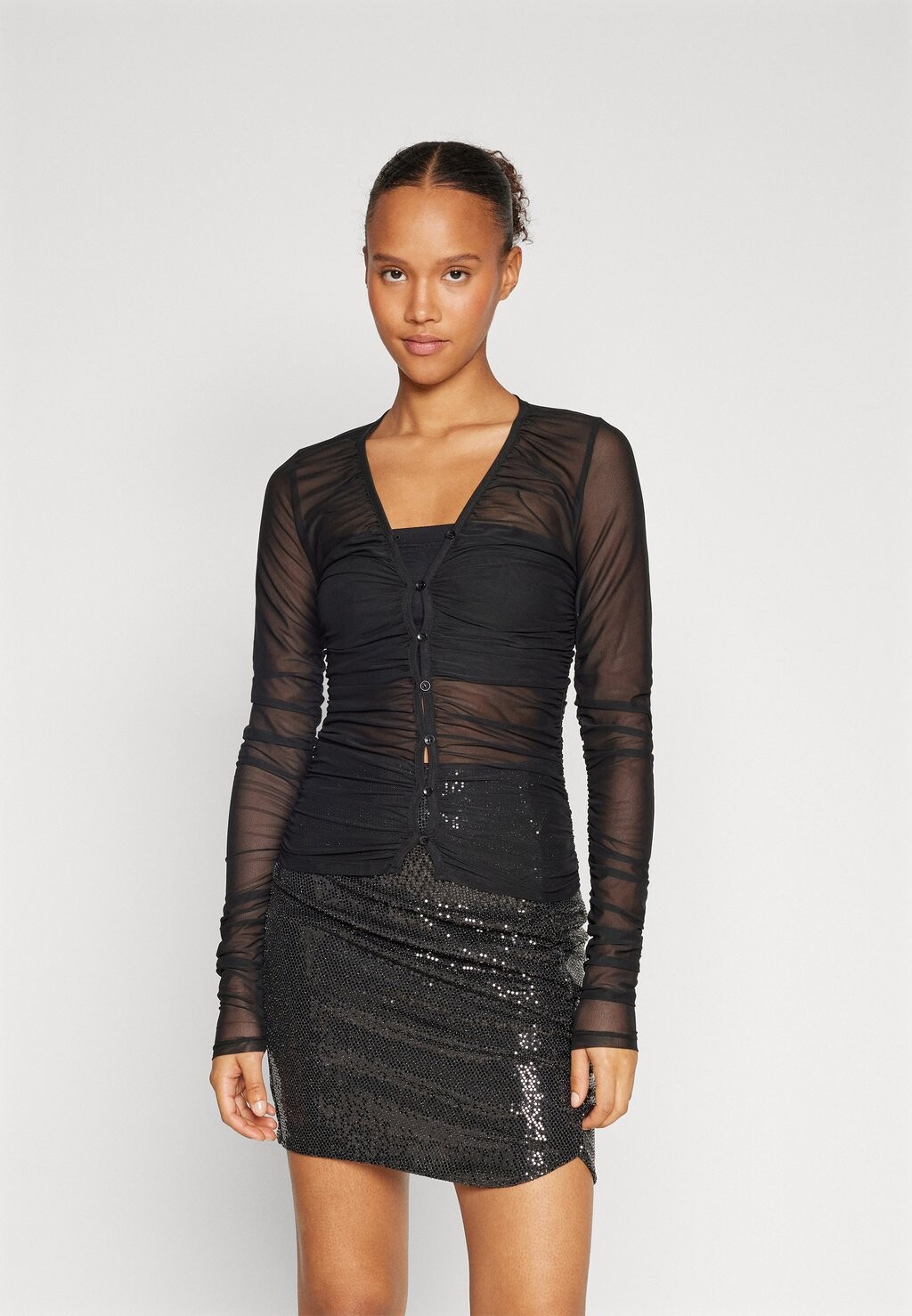 

Футболка с длинным рукавом Onlmilan Ruching Top ONLY, черный