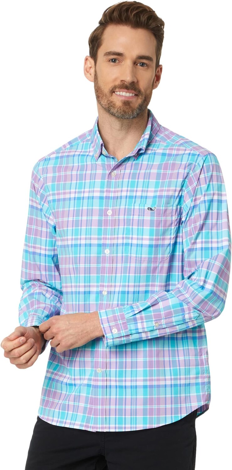 

Куртка Plaid On-The-Go Nylon Shirt Vineyard Vines, цвет Sea Grove