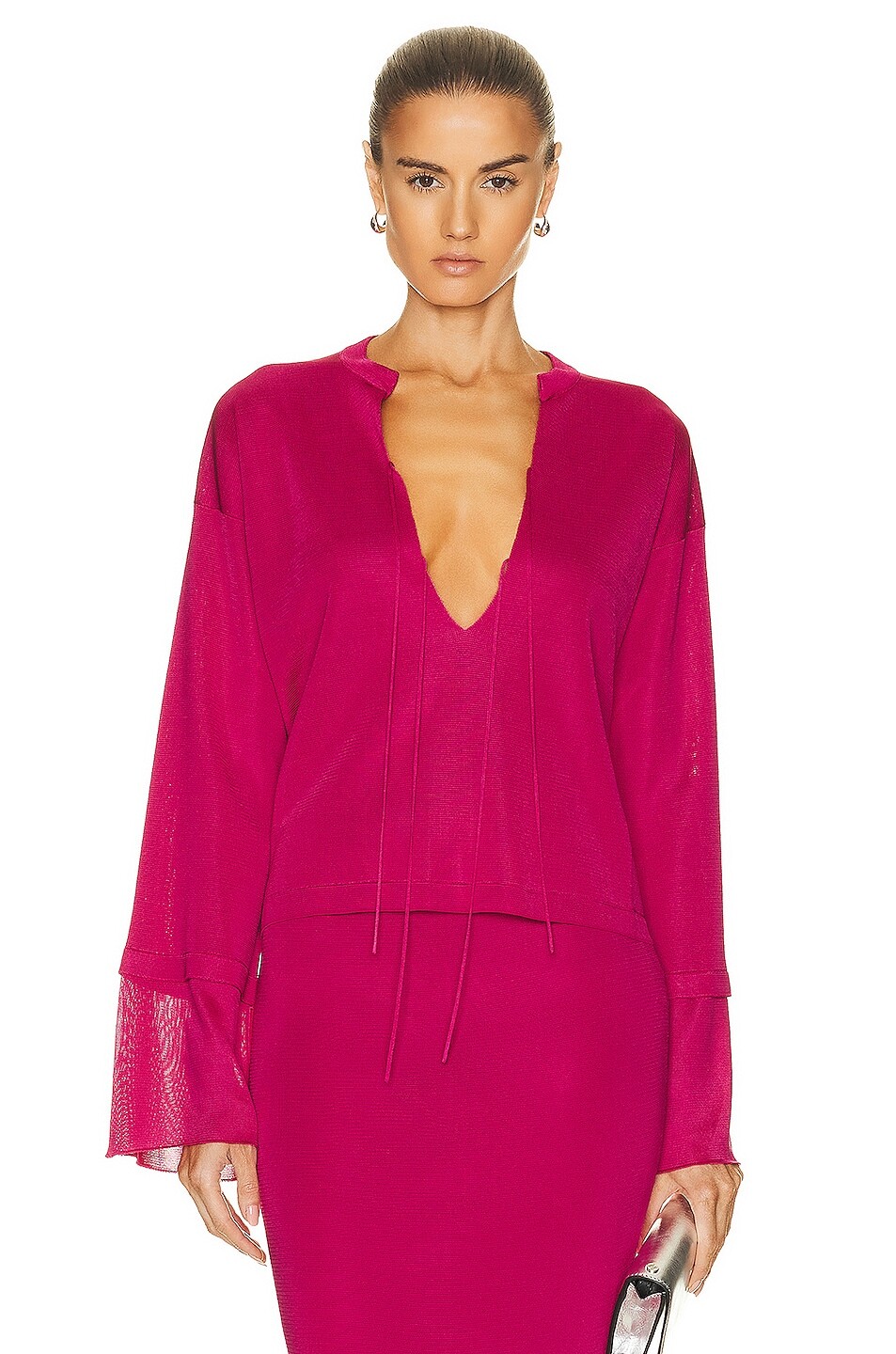 

Топ Tom Ford Lace Up Crop, цвет Bright Rose