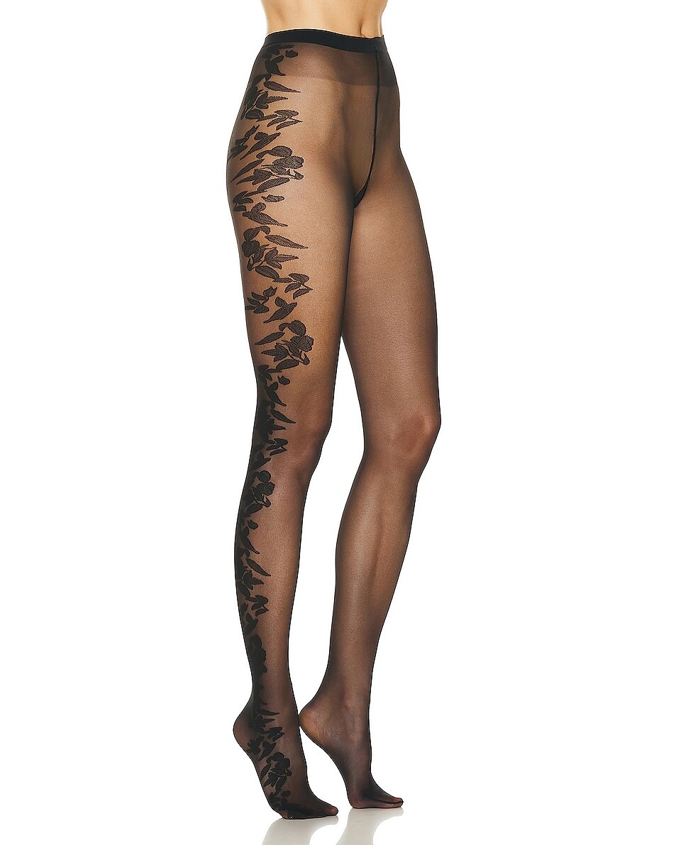 

Носки Wolford Flower Tight, цвет Black & Black