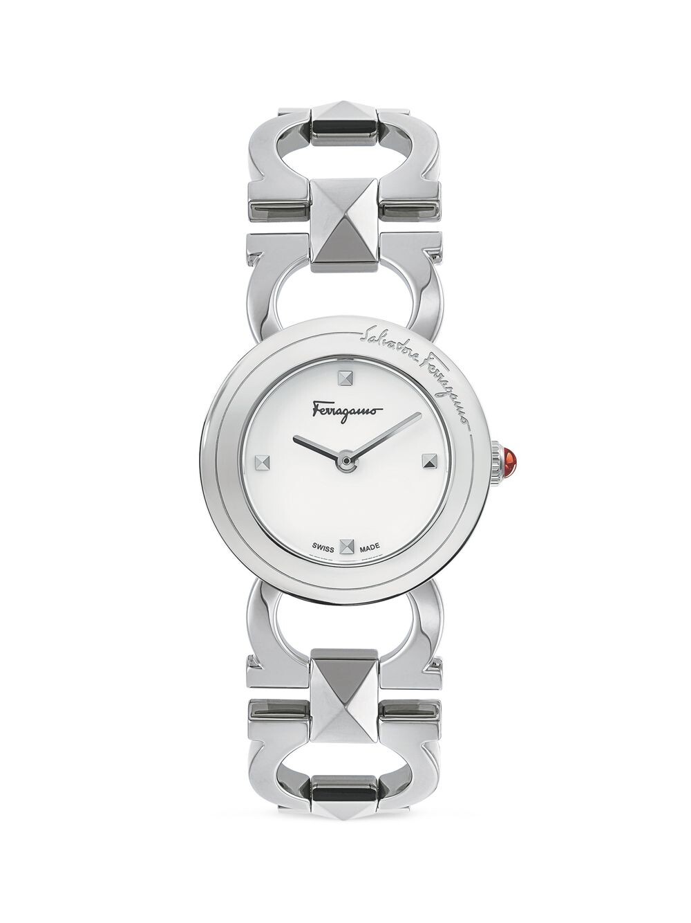 

Часы-браслет из нержавеющей стали Double Gancini Stud Silvertone FERRAGAMO