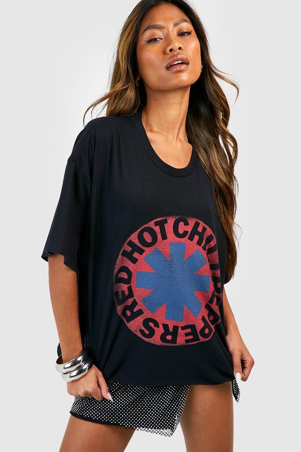 

Укороченная футболка red hot chili peppers с лицензией Boohoo, черный