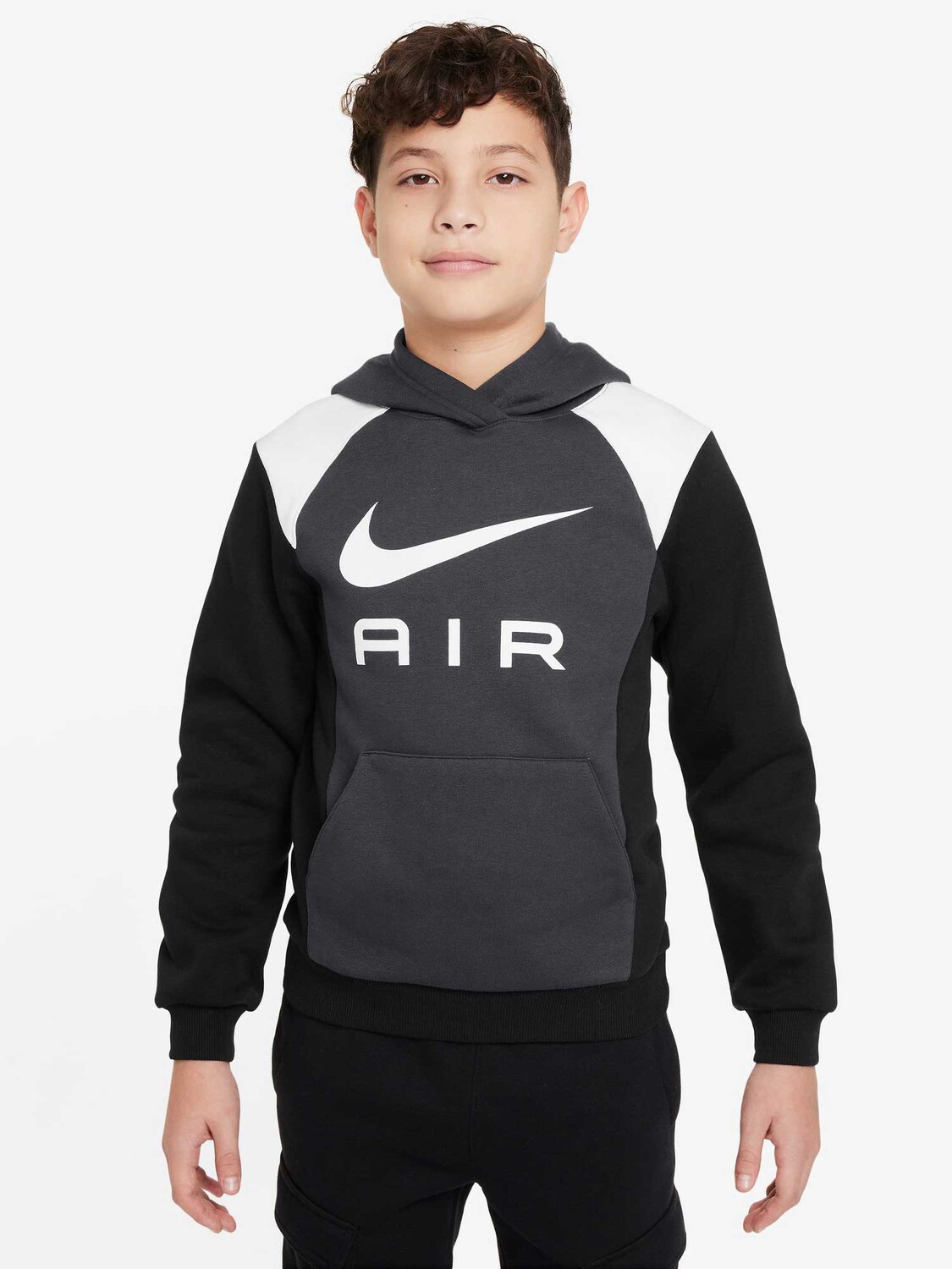 

Толстовка Nike K AIR PO HOODIE, серый