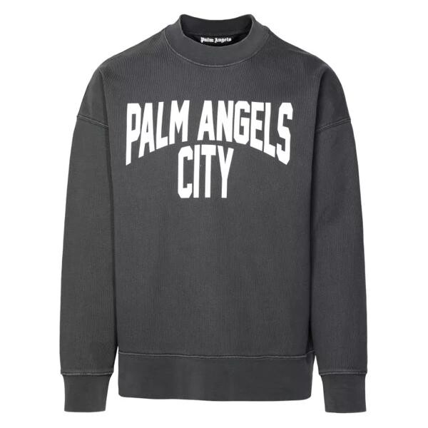 

Футболка pa city' sweatshirt in delavé gray cotton Palm Angels, серый