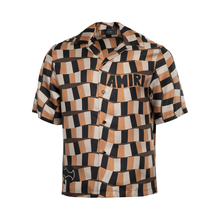 Рубашка Amiri Snake Checker Bowling 'Brown', коричневый