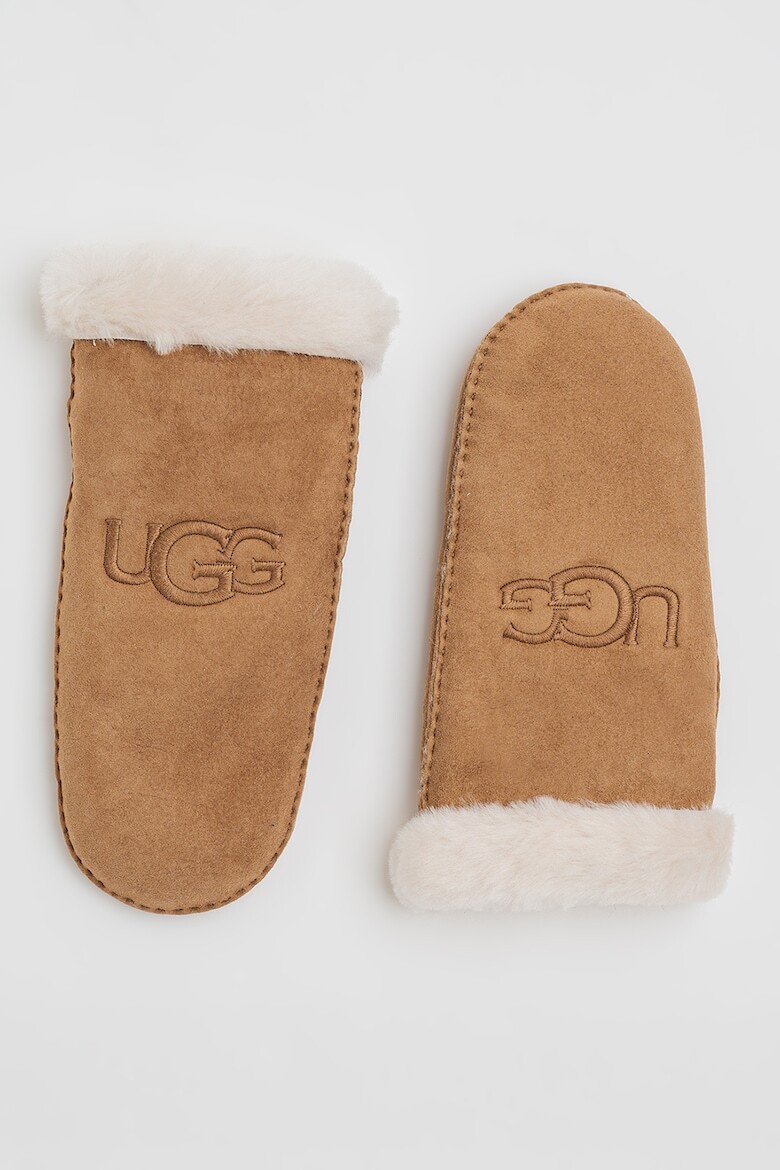 

Замшевые перчатки с вышитым логотипом Ugg, коричневый