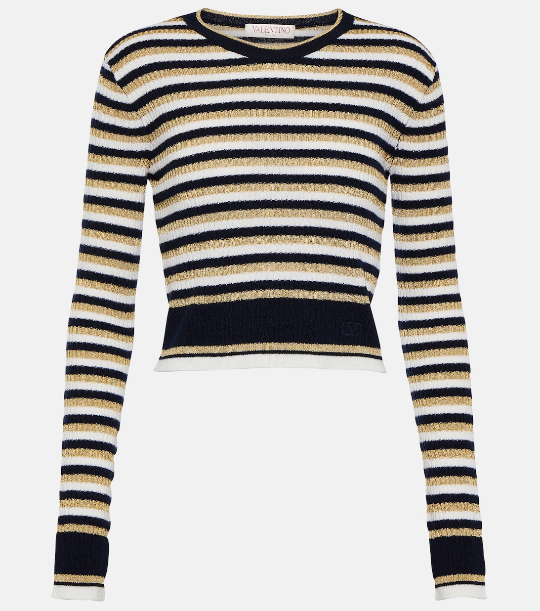 Полосатый свитер из шерсти и люрекса VALENTINO, разноцветный