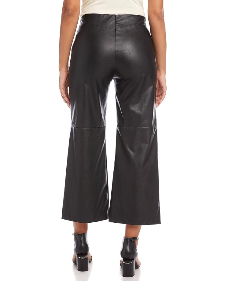 Брюки Karen Kane Plus Size Cropped Faux Leather Pants, черный