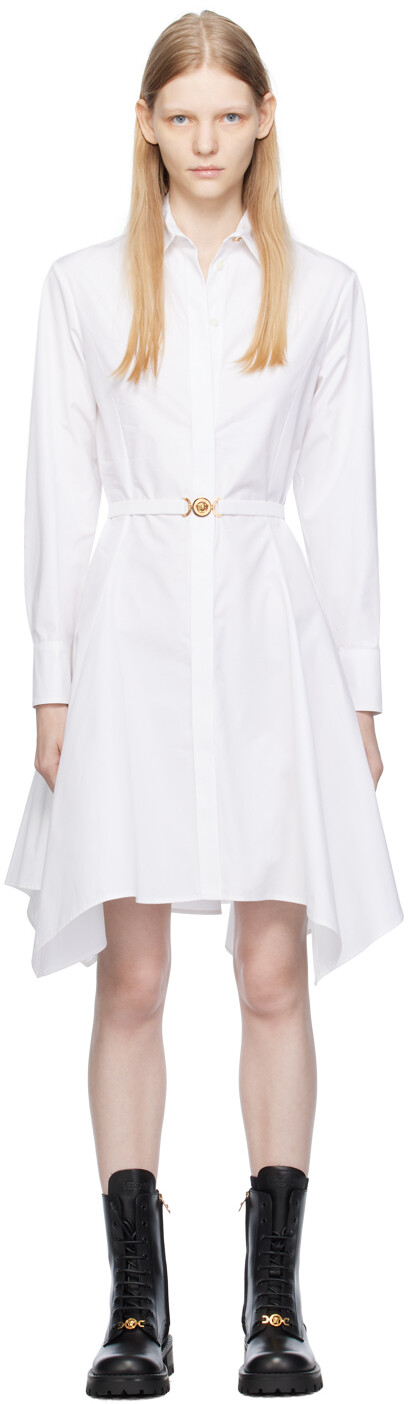 

Versace Белое платье миди Medusa 95, Белый