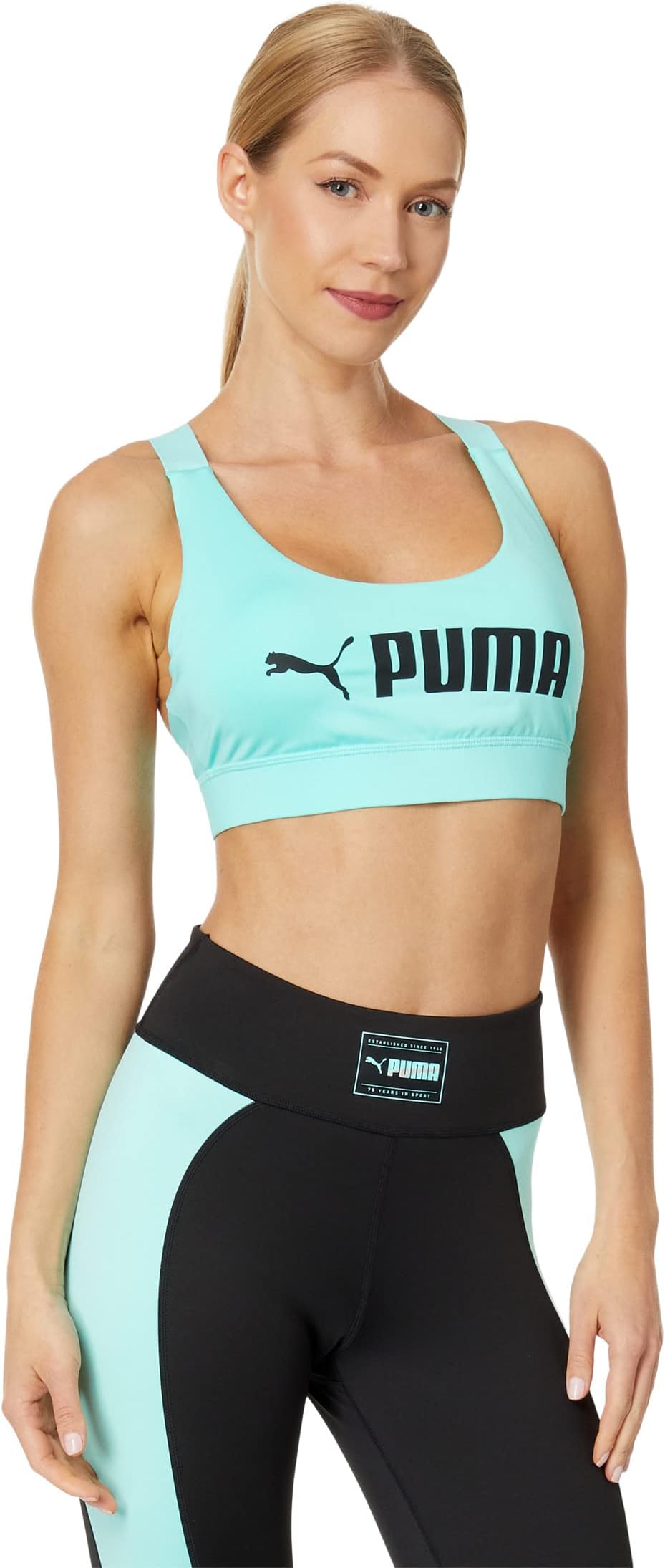 

Бюстгальтер средней ударной посадки PUMA, цвет Electric Peppermint