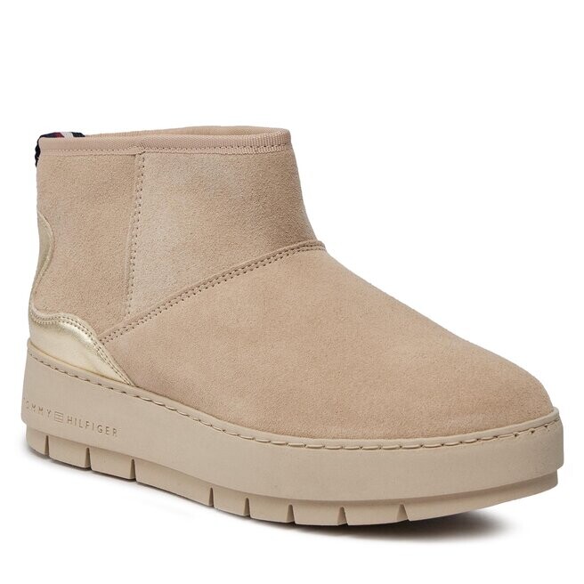 Ботинки Tommy Hilfiger MetallicSuede Snowboot, бежевый