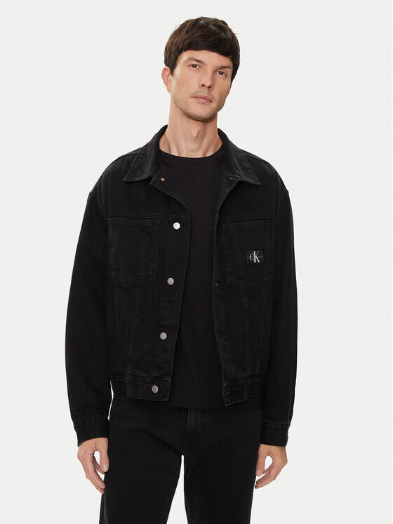 

Джинсовая куртка свободного кроя Calvin Klein Jeans, черный