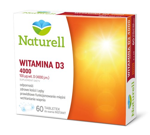 Naturell, Витамин D3 4000, 60 таб. USP Zdrowie цена и фото
