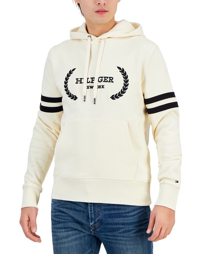 

Мужская хлопковая толстовка с вышитым логотипом Hilfiger Laurel Tommy Hilfiger, тан/бежевый