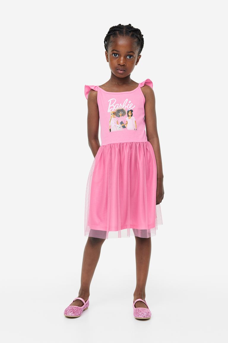 Платье с тюлевой юбкой H&M, розовый