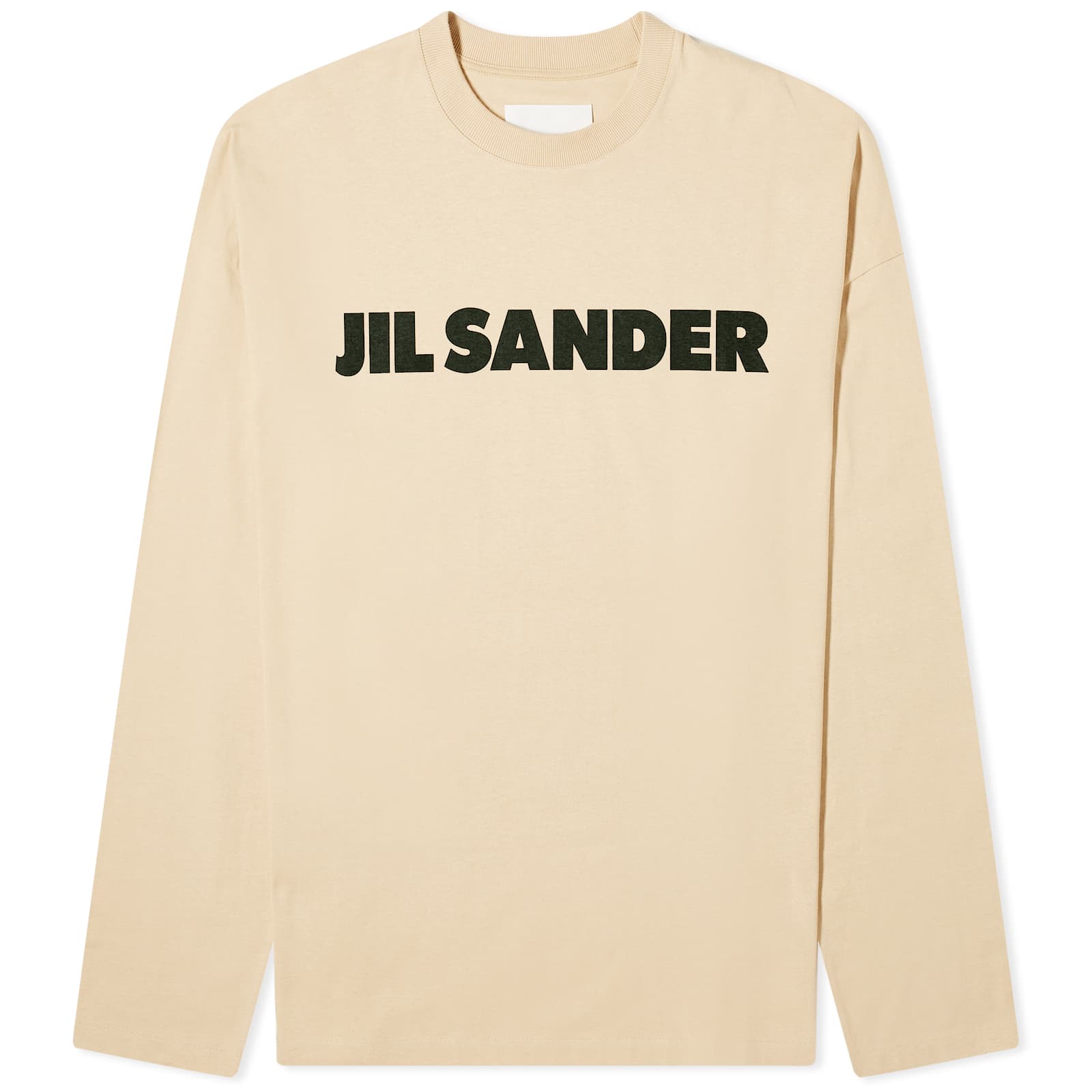 цена Футболка Jil Sander Long Sleeve Logo, цвет Dark Sand