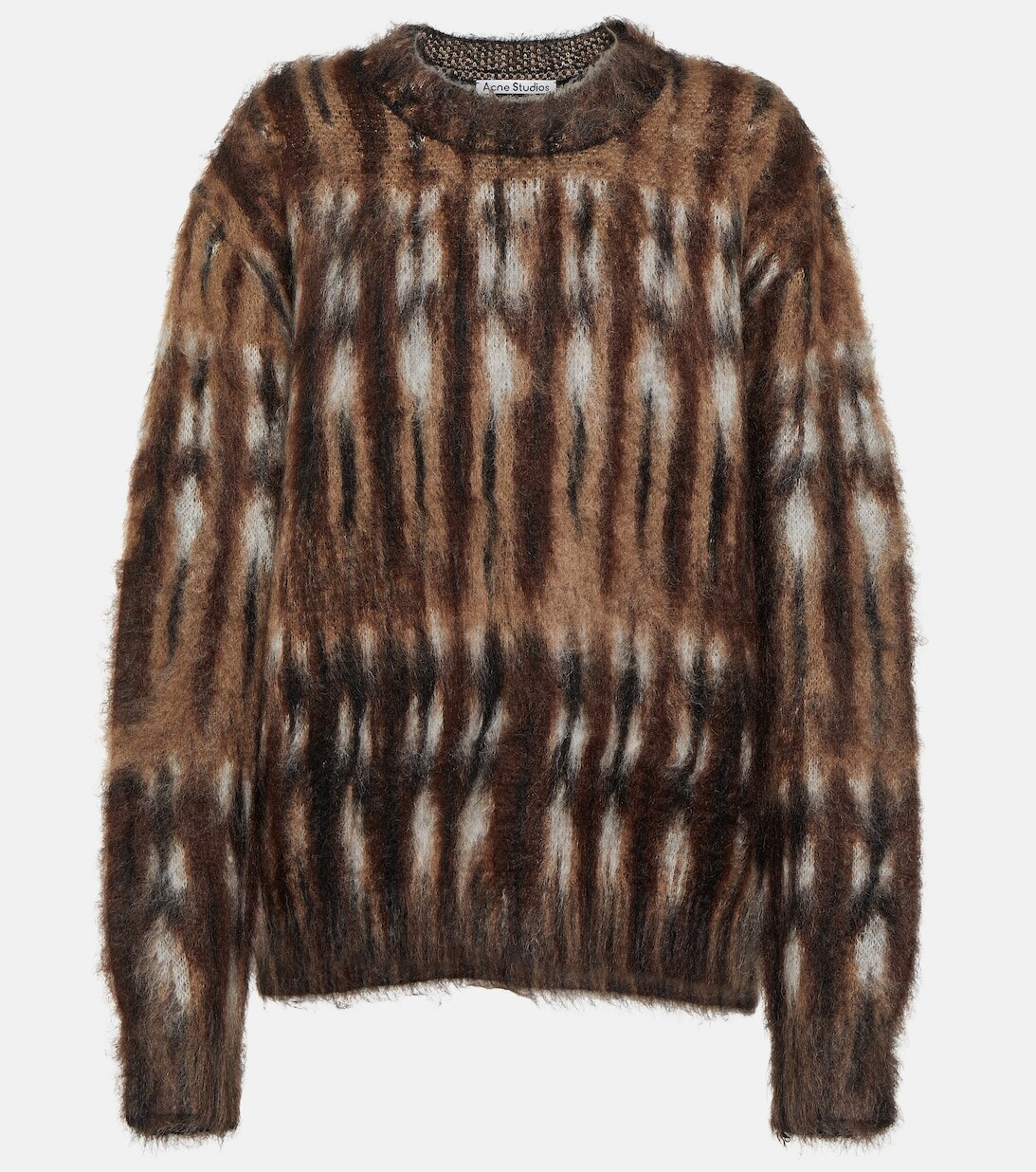 

Жаккардовый свитер из смесовой шерсти ACNE STUDIOS, коричневый