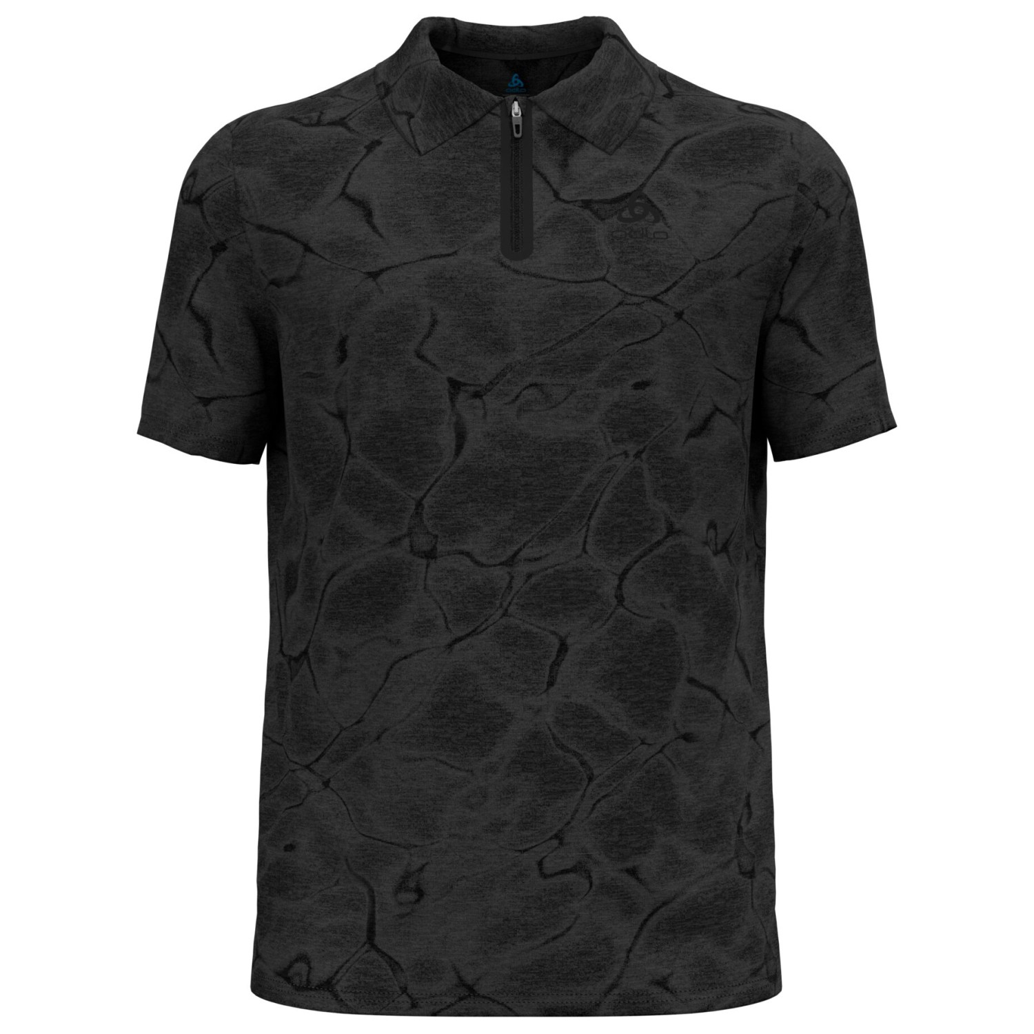 Рубашка поло Odlo Ascent Chilltec Polo Shirt S/S, цвет Black Melange