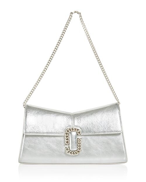 

Кожаный клатч-трансформер St. Marc металлик MARC JACOBS, цвет Silver