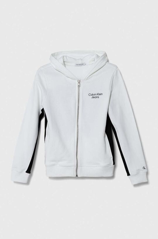 

Детская хлопковая толстовка Calvin Klein Jeans, белый