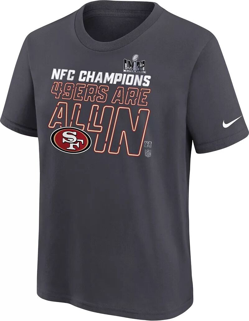 

Футболка Nike Youth 2024 NFC Conference Champions San Francisco 49ers в раздевалке