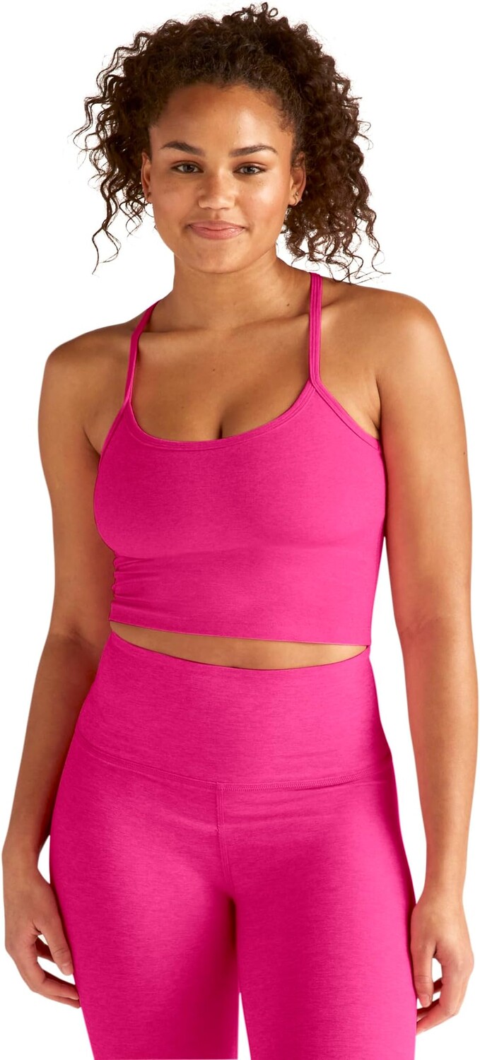 

Укороченная майка Spacedye Slim Racerback Beyond Yoga, цвет Pink Punch Heather