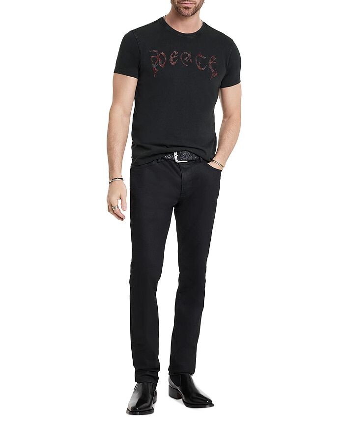 

Футболка John Varvatos Peace с вышивкой, черный