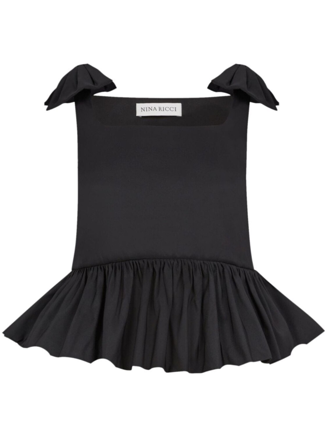 

Nina Ricci топ с баской, черный