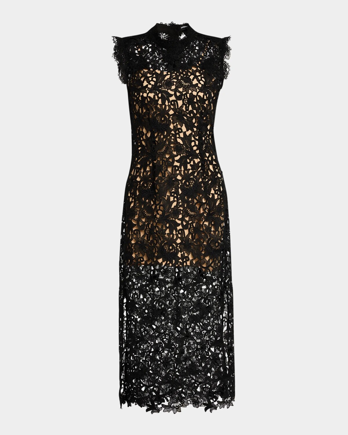 

Платье из гипюра и кружева Bronte с высоким воротником Generation Love, цвет Black Beige