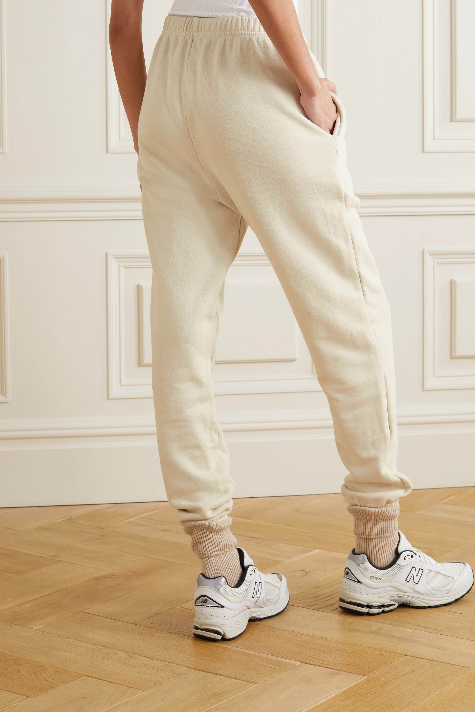 LES TIEN спортивные брюки из хлопкового джерси, кремовый фото
