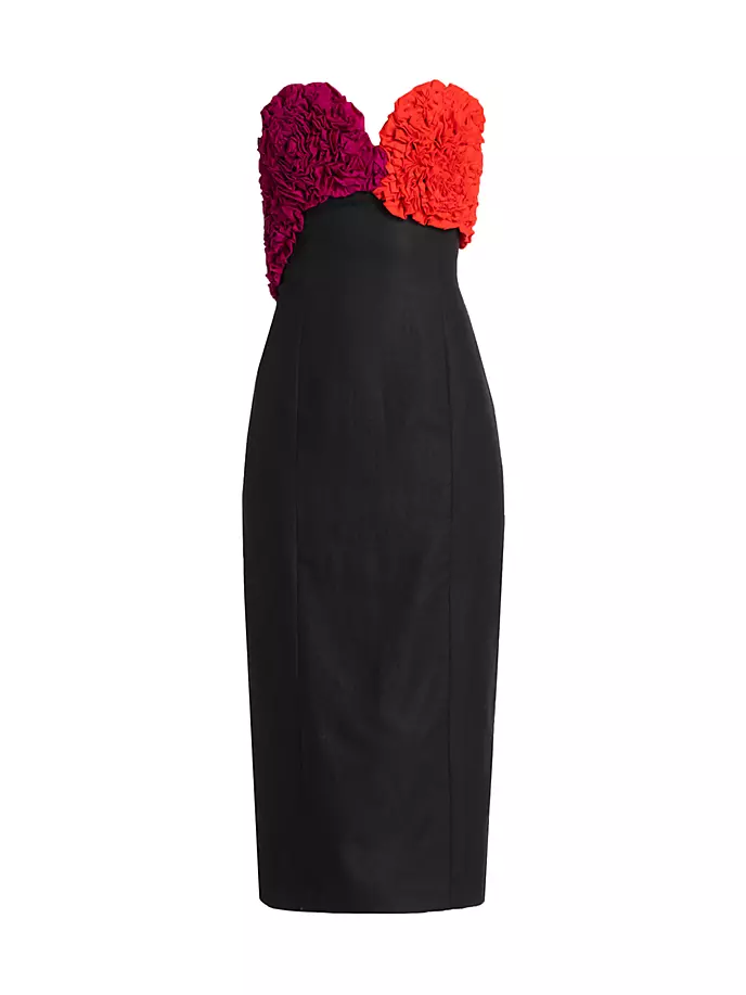 Платье миди без бретелек Carmen с оборками Mara Hoffman, черный текстурированное платье миди без рукавов sloan mara hoffman черный