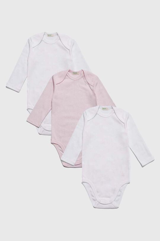 

Комплект из 3 хлопковых боди для малышей United Colors of Benetton, розовый