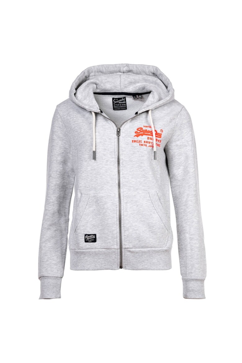 

Худи с винтажным логотипом Superdry, серый